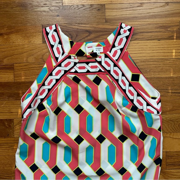 Crown & Ivy Shift Dress - Geometric Print - Picture 3 of 10